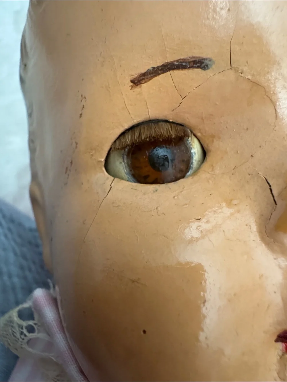 Vintage Creepy 1930’s Composition Baby Doll with teeth